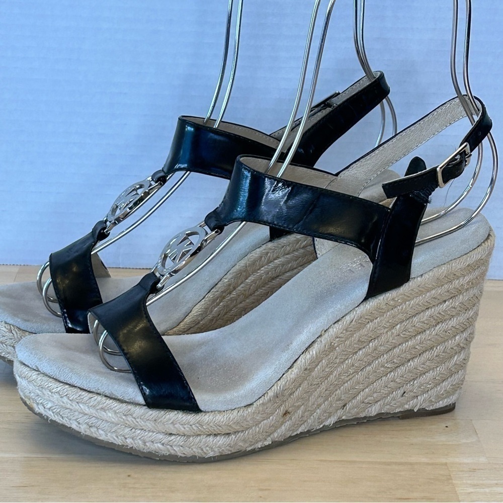 Michael Kors Wedge Patent Leather Espadrilles/Size 7.5M - Picture 5 of 11